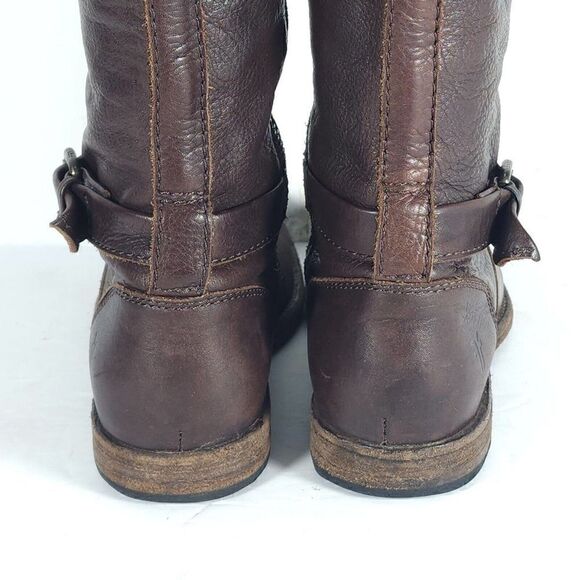 Frye Women's Phillip US 7,5B Brown Leather Buckle knee High Riding Boots - Picture 11 of 14